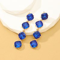 1 Pair Glam Lady Geometric Inlay Alloy Artificial Gemstones Drop Earrings main image 1