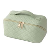 Women's Large All Seasons Pu Leather Lingge Basic Square Zipper Cosmetic Bag main image 3