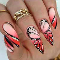 Sweet Simple Style Heart Shape Butterfly Leopard Abs Wear Manicure 1 Set main image 2