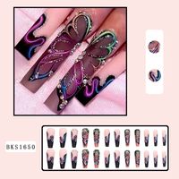French Style Shiny Marble Flower Butterfly Abs Wear Manicure 1 Set main image 5