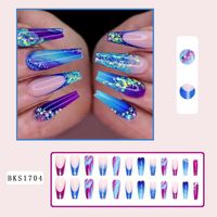 French Style Shiny Marble Flower Butterfly Abs Wear Manicure 1 Set main image 2