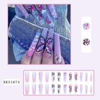 French Style Shiny Marble Flower Butterfly Abs Wear Manicure 1 Set sku image 10