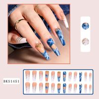 French Style Shiny Marble Flower Butterfly Abs Wear Manicure 1 Set sku image 8