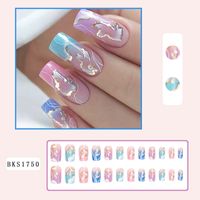 French Style Shiny Marble Flower Butterfly Abs Wear Manicure 1 Set sku image 4