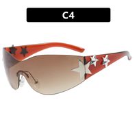 Hip Hop Punk Strassenmode Stern Pc Speziell Geformter Spiegel Rahmenlos Sonnenbrille Der Frauen sku image 4