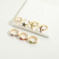 Elegant Luxurious Flower Copper Plating Inlay Zircon 14k Gold Plated Open Rings main image 6