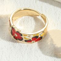 Elegant Luxurious Flower Copper Plating Inlay Zircon 14k Gold Plated Open Rings sku image 7
