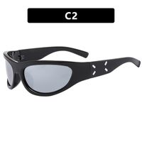 Exaggerated Punk Streetwear Geometric Ac Special-shaped Mirror Full Frame Sports Sunglasses sku image 2