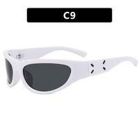 Exaggerated Punk Streetwear Geometric Ac Special-shaped Mirror Full Frame Sports Sunglasses sku image 9