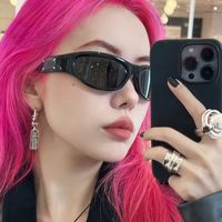Exaggerated Punk Streetwear Geometric Ac Special-shaped Mirror Full Frame Sports Sunglasses main image 1