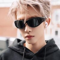 Exaggerated Punk Streetwear Geometric Ac Special-shaped Mirror Full Frame Sports Sunglasses main image 3