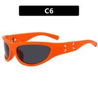 Exaggerated Punk Streetwear Geometric Ac Special-shaped Mirror Full Frame Sports Sunglasses sku image 6