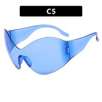 Y2k Streetwear Solid Color Pc Special-shaped Mirror Frameless Women's Sunglasses sku image 5