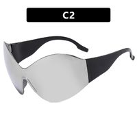 Y2k Streetwear Solid Color Pc Special-shaped Mirror Frameless Women's Sunglasses sku image 2