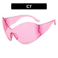 Y2k Streetwear Solid Color Pc Special-shaped Mirror Frameless Women's Sunglasses sku image 6