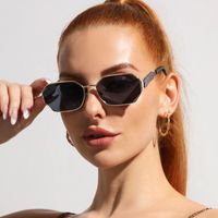 Retro Solid Color Ac Polygon Full Frame Women's Sunglasses main image 1