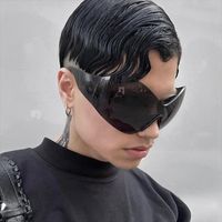 Y2k Streetwear Solid Color Pc Special-shaped Mirror Frameless Women's Sunglasses main image 5