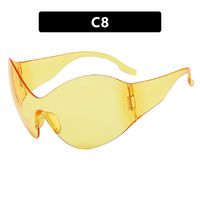 Y2k Streetwear Solid Color Pc Special-shaped Mirror Frameless Women's Sunglasses sku image 8