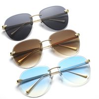 Retro Solid Color Ac Toad Glasses Frameless Women's Sunglasses main image 2