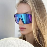 Punk Streetwear Solid Color Pc Special-shaped Mirror Full Frame Sports Sunglasses main image 6