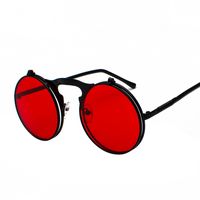 Retro Solid Color Ac Round Frame Full Frame Women's Sunglasses sku image 11