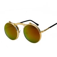 Retro Solid Color Ac Round Frame Full Frame Women's Sunglasses sku image 13