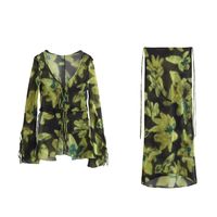 Women's Streetwear Abstract Polyester Contrast Binding Skirt Sets main image 3