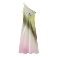 Women's Sheath Dress Streetwear Oblique Collar Contrast Binding Sleeveless Abstract Midi Dress Party Street main image 3