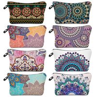 Women's Small All Seasons Polyester Printing Flower Ethnic Style Square Zipper Cosmetic Bag main image 1
