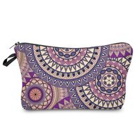 Women's Small All Seasons Polyester Printing Flower Ethnic Style Square Zipper Cosmetic Bag sku image 2