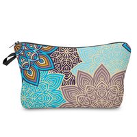 Women's Small All Seasons Polyester Printing Flower Ethnic Style Square Zipper Cosmetic Bag sku image 3