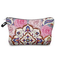 Women's Small All Seasons Polyester Printing Flower Ethnic Style Square Zipper Cosmetic Bag sku image 9