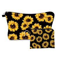 Women's Small All Seasons Polyester Animal Flower Cute Square Zipper Cosmetic Bag sku image 14