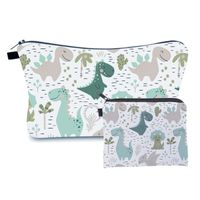 Women's Small All Seasons Polyester Animal Flower Cute Square Zipper Cosmetic Bag sku image 7