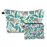 Women's Small All Seasons Polyester Animal Flower Cute Square Zipper Cosmetic Bag sku image 12