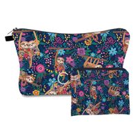 Women's Small All Seasons Polyester Animal Flower Cute Square Zipper Cosmetic Bag sku image 13