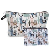 Women's Small All Seasons Polyester Animal Flower Cute Square Zipper Cosmetic Bag sku image 3