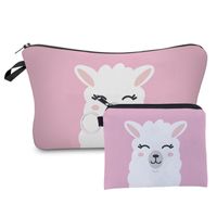 Women's Small All Seasons Polyester Animal Flower Cute Square Zipper Cosmetic Bag sku image 4