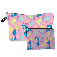 Women's Small All Seasons Polyester Animal Flower Cute Square Zipper Cosmetic Bag sku image 9