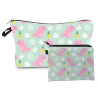 Women's Small All Seasons Polyester Animal Flower Cute Square Zipper Cosmetic Bag sku image 10