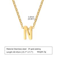 304 Stainless Steel Simple Style Plating Letter Pendant Necklace sku image 13