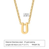 304 Stainless Steel Simple Style Plating Letter Pendant Necklace sku image 20