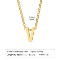 304 Stainless Steel Simple Style Plating Letter Pendant Necklace sku image 21