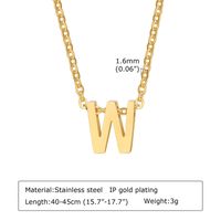 304 Stainless Steel Simple Style Plating Letter Pendant Necklace sku image 22