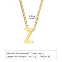 304 Stainless Steel Simple Style Plating Letter Pendant Necklace sku image 25