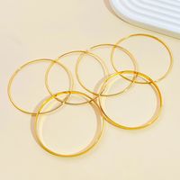 Wholesale Jewelry Vintage Style Simple Style Solid Color Alloy 14k Gold Plated Plating Bangle main image 3