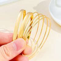 Wholesale Jewelry Vintage Style Simple Style Solid Color Alloy 14k Gold Plated Plating Bangle main image 2