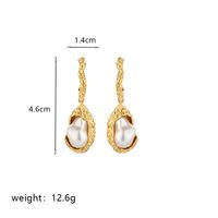 1 Pair Commute Round Plating Inlay Imitation Pearl Copper Turquoise Agate 18k Gold Plated Drop Earrings Ear Studs sku image 1