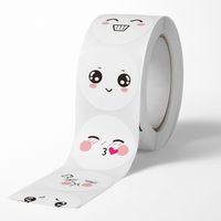 Cute Funny 8 Kinds Expression Toys Smiling Face Stickers Teacher Children Reward Label Sealing Paste 500 Pcs/roll main image 5