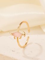 Wholesale Jewelry Elegant Luxurious Water Droplets Metal Copper Brass Zircon Gold Plated Plating Rings main image 6